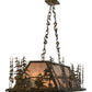 Meyda Lighting Moose Through the Trees 61" 9-Light Antique Copper Island Pendant Light With Silver Mica Shade Glass