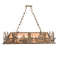 Meyda Lighting Moose Through the Trees 72" 12-Light Antique Copper Island Pendant Light With Silver Mica Shade Glass