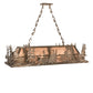Meyda Lighting Moose Through the Trees 72" 12-Light Antique Copper Island Pendant Light With Silver Mica Shade Glass