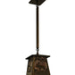 Meyda Lighting Moose at Dawn 10" Antique Copper Pendant Light With Silver Mica Shade Glass