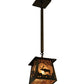 Meyda Lighting Moose at Dawn 10" Antique Copper Pendant Light With Silver Mica Shade Glass