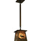 Meyda Lighting Moose at Dawn 10" Antique Copper Pendant Light With Silver Mica Shade Glass