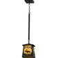 Meyda Lighting Moose at Dawn 10" Textured Black Mini Pendant Light With Beige Art Shade Glass