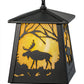 Meyda Lighting Moose at Dawn 10" Textured Black Mini Pendant Light With Beige Art Shade Glass