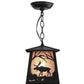 Meyda Lighting Moose at Dawn 10" Textured Black Mini Pendant Light With Silver Mica Shade Glass