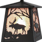 Meyda Lighting Moose at Dawn 10" Textured Black Mini Pendant Light With Silver Mica Shade Glass