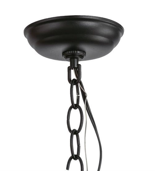 Meyda Lighting Moose at Dawn 10" Textured Black Mini Pendant Light With Silver Mica Shade Glass