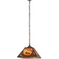 Meyda Lighting Moose at Dawn 22" 2-Light Cafe Noir Pendant Light With Orange Opal Art Shade Glass