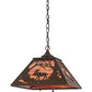 Meyda Lighting Moose at Dawn 22" 2-Light Cafe Noir Pendant Light With Orange Opal Art Shade Glass
