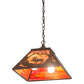 Meyda Lighting Moose at Dawn 22" 2-Light Cafe Noir Pendant Light With Orange Opal Art Shade Glass