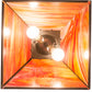 Meyda Lighting Moose at Dawn 22" 2-Light Cafe Noir Pendant Light With Orange Opal Art Shade Glass
