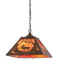 Meyda Lighting Moose at Dawn 22" 2-Light Cafe Noir Pendant Light With Orange Opal Art Shade Glass