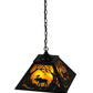 Meyda Lighting Moose at Dawn 22" 2-Light Textured Black Pendant Light With Amber Mica Shade Glass