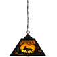 Meyda Lighting Moose at Dawn 22" 2-Light Textured Black Pendant Light With Amber Mica Shade Glass