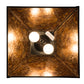 Meyda Lighting Moose at Dawn 22" 2-Light Textured Black Pendant Light With Amber Mica Shade Glass