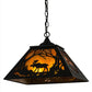 Meyda Lighting Moose at Dawn 22" 2-Light Textured Black Pendant Light With Amber Mica Shade Glass