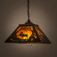 Meyda Lighting Moose at Dawn 22" 2-Light Timeless Bronze Pendant Light With Amber Mica Shade Glass