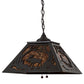 Meyda Lighting Moose at Dawn 22" 2-Light Timeless Bronze Pendant Light With Amber Mica Shade Glass