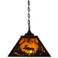 Meyda Lighting Moose at Dawn 22" 2-Light Timeless Bronze Pendant Light With Amber Mica Shade Glass