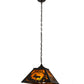 Meyda Lighting Moose at Dawn 22" 2-Light Timeless Bronze Pendant Light With Amber Mica Shade Glass
