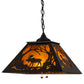 Meyda Lighting Moose at Dawn 22" 2-Light Timeless Bronze Pendant Light With Amber Mica Shade Glass