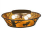 Meyda Lighting Moose at Dawn 22" 4-Light Antique Copper Flush Mount Light With Amber Mica Shade Glass