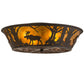 Meyda Lighting Moose at Dawn 22" 4-Light Oil Rubbed Bronze Flush Mount Light With Amber Mica Shade Glass