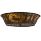 Meyda Lighting Moose at Dawn 22" 4-Light Oil Rubbed Bronze Flush Mount Light With Amber Mica Shade Glass