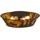 Meyda Lighting Moose at Dawn 22" 4-Light Oil Rubbed Bronze Flush Mount Light With Amber Mica Shade Glass