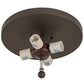 Meyda Lighting Moose at Dawn 22" 4-Light Oil Rubbed Bronze Flush Mount Light With Amber Mica Shade Glass