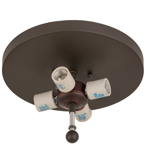 Meyda Lighting Moose at Dawn 22" 4-Light Oil Rubbed Bronze Flush Mount Light With Amber Mica Shade Glass