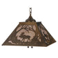 Meyda Lighting Moose at Dawn 23" 2-Light Antique Copper Pendant Light With Silver Mica Shade Glass