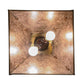 Meyda Lighting Moose at Dawn 23" 2-Light Antique Copper Pendant Light With Silver Mica Shade Glass