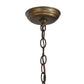 Meyda Lighting Moose at Dawn 23" 2-Light Antique Copper Pendant Light With Silver Mica Shade Glass