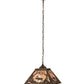 Meyda Lighting Moose at Dawn 23" 2-Light Antique Copper Pendant Light With Silver Mica Shade Glass
