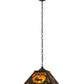 Meyda Lighting Moose at Dawn 23" 2-Light Oil Rubbed Bronze Pendant Light With Amber Mica Shade Glass