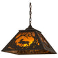 Meyda Lighting Moose at Dawn 23" 2-Light Oil Rubbed Bronze Pendant Light With Amber Mica Shade Glass