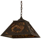 Meyda Lighting Moose at Dawn 23" 2-Light Oil Rubbed Bronze Pendant Light With Amber Mica Shade Glass