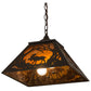 Meyda Lighting Moose at Dawn 23" 2-Light Oil Rubbed Bronze Pendant Light With Amber Mica Shade Glass