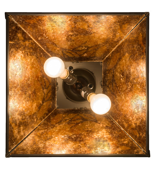 Meyda Lighting Moose at Dawn 23" 2-Light Oil Rubbed Bronze Pendant Light With Amber Mica Shade Glass