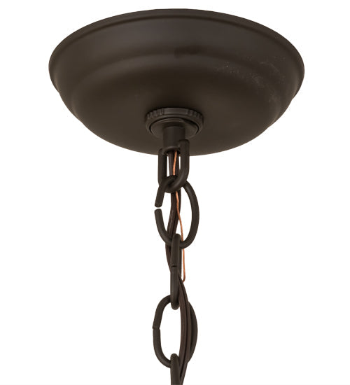 Meyda Lighting Moose at Dawn 23" 2-Light Oil Rubbed Bronze Pendant Light With Amber Mica Shade Glass