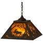 Meyda Lighting Moose at Dawn 23" 2-Light Oil Rubbed Bronze Pendant Light With Amber Mica Shade Glass