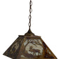 Meyda Lighting Moose at Dawn 23" 3-Light Light Burnished Brass Tint Pendant Light With Beige Art Shade Glass