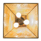 Meyda Lighting Moose at Dawn 23" 3-Light Light Burnished Brass Tint Pendant Light With Beige Art Shade Glass
