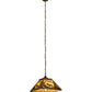 Meyda Lighting Moose at Dawn 23" 3-Light Light Burnished Brass Tint Pendant Light With Beige Art Shade Glass