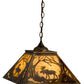 Meyda Lighting Moose at Dawn 23" 3-Light Light Burnished Brass Tint Pendant Light With Beige Art Shade Glass