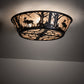Meyda Lighting Moose at Dawn 23" 4-Light Textured Black Flush Mount Light With Silver Mica Shade Glass