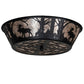 Meyda Lighting Moose at Dawn 23" 4-Light Textured Black Flush Mount Light With Silver Mica Shade Glass