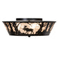 Meyda Lighting Moose at Dawn 23" 4-Light Textured Black Flush Mount Light With Silver Mica Shade Glass