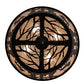 Meyda Lighting Moose at Dawn 23" 4-Light Textured Black Flush Mount Light With Silver Mica Shade Glass